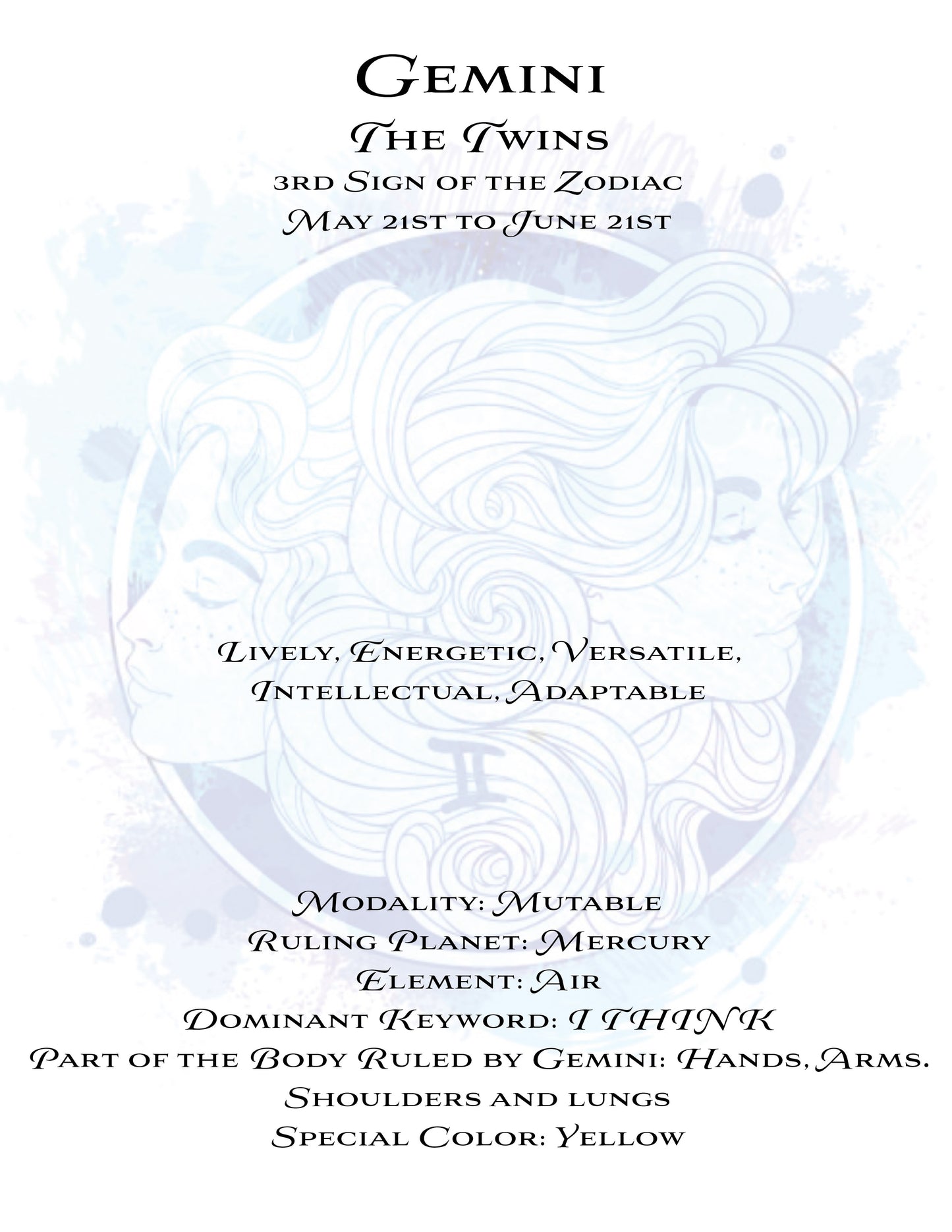 Chakra Astrology Box - Gemini Information 20235