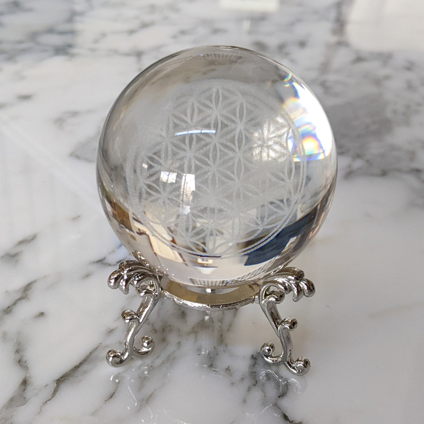 Flower of Life Gazing Ball (55mm) with stand