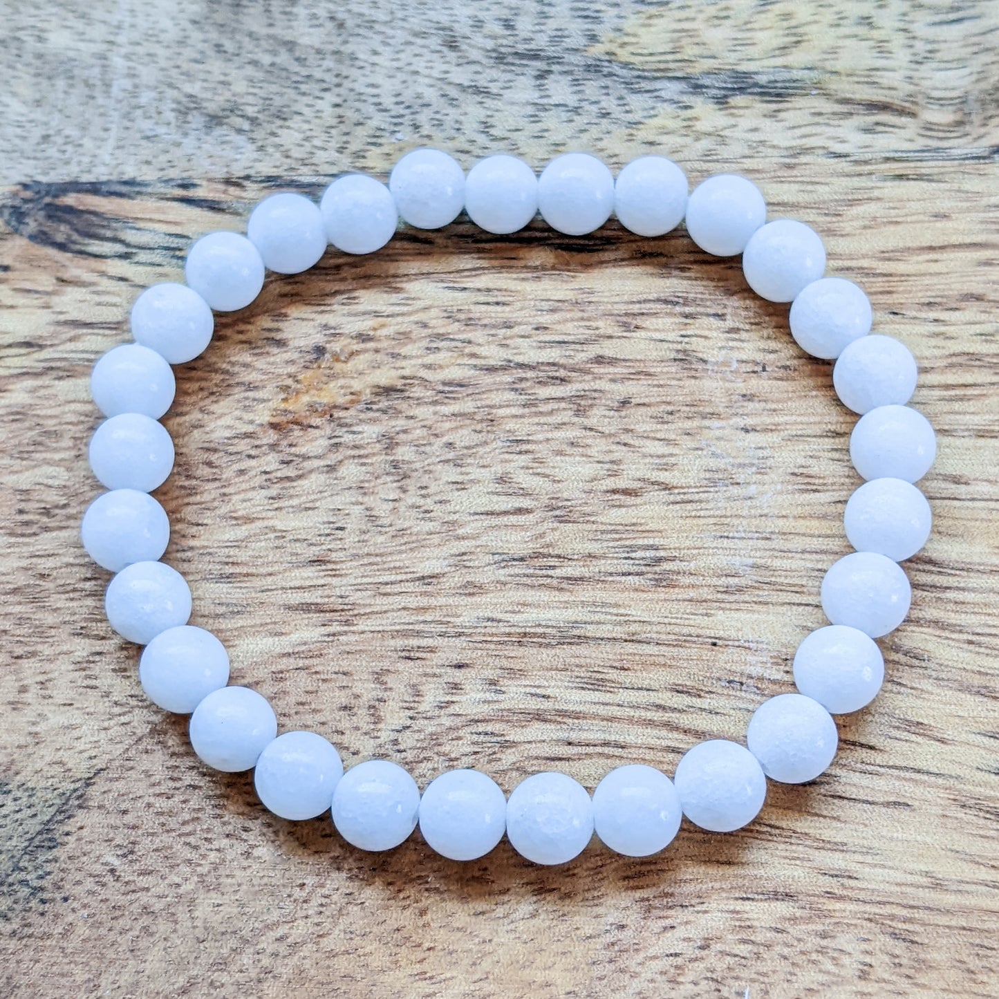 White Jade Bracelet 6 mm