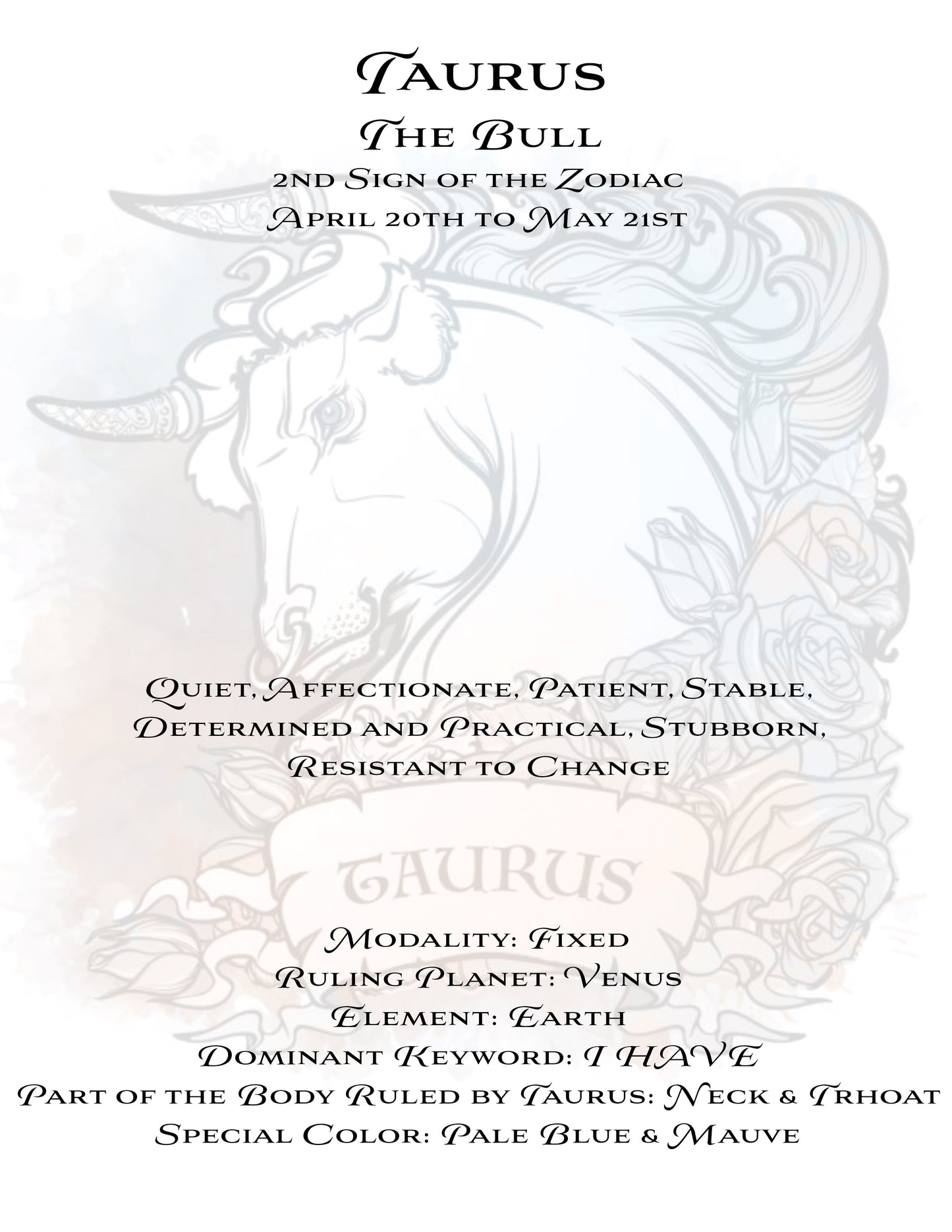 Chakra Astrology Box - Taurus Info 20234